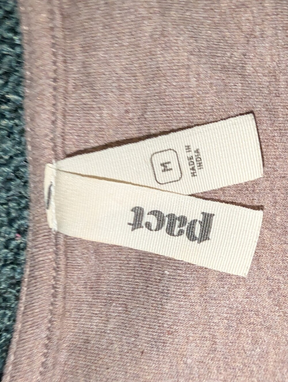 Pact Women's Size Medium Deep Taupe Heather Airplane Dolman Top - Picture 6 of 6